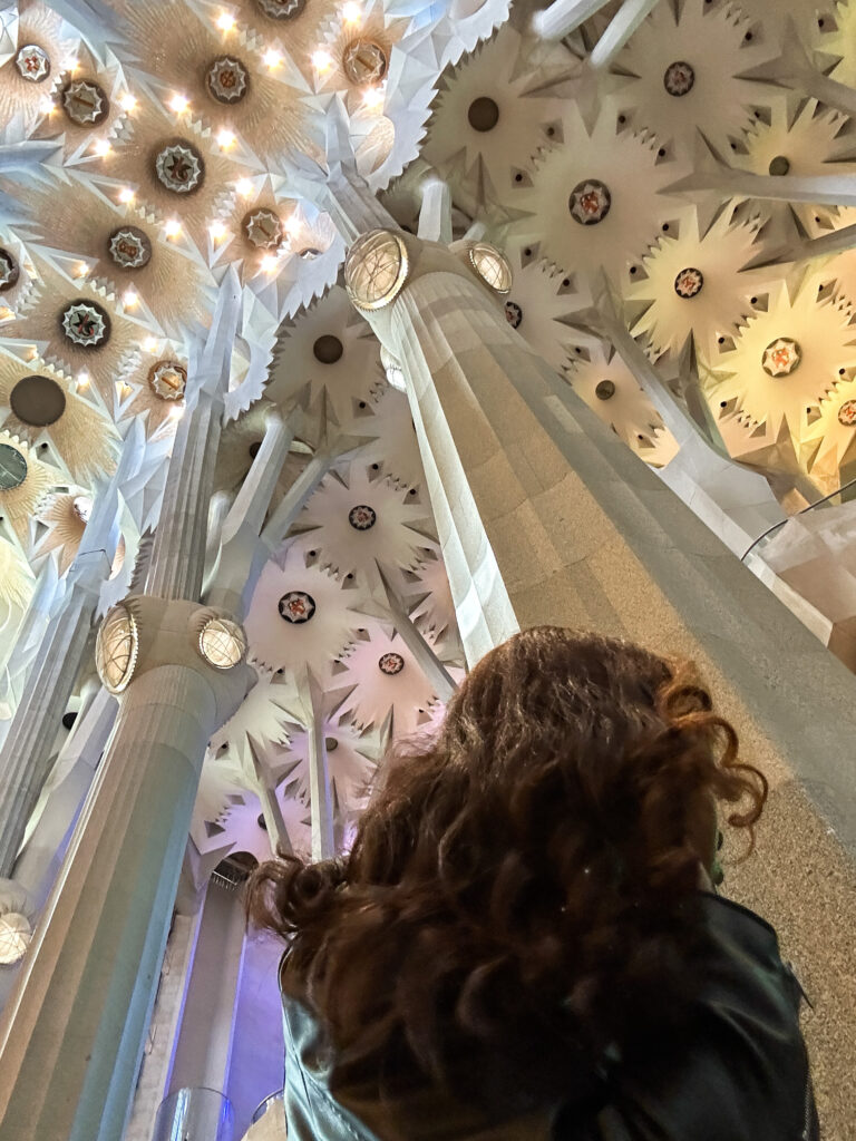 Weekend Travel To Barcelona. Inside of Sagrada Familia Barcelona.