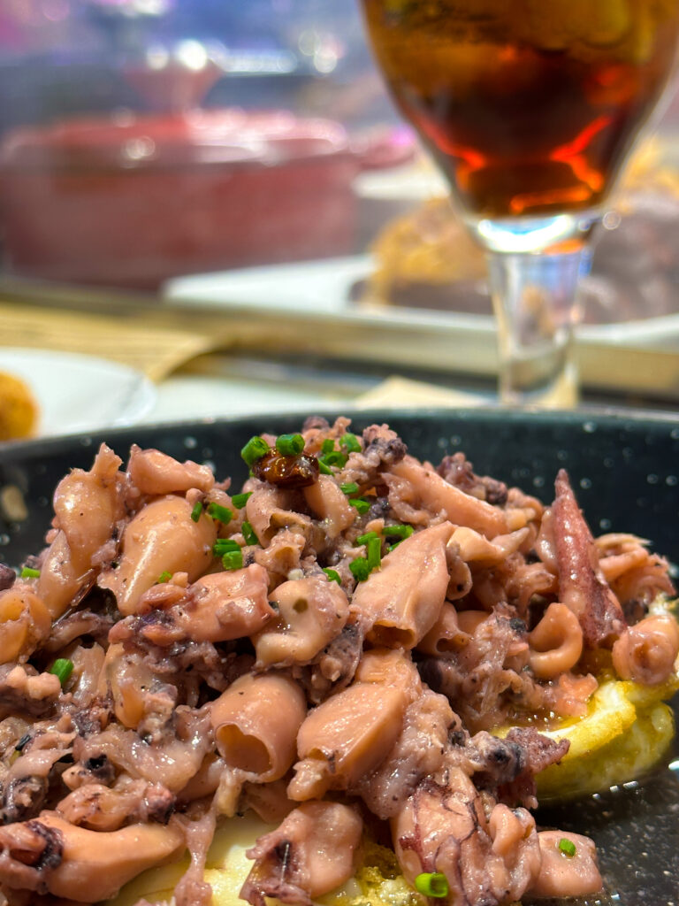 Weekend Travel Barcelona. Famous Squid and Eggs. Mercado de La Boqueria.