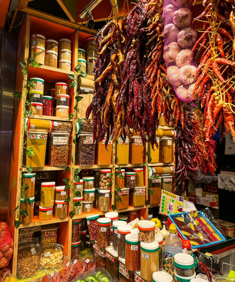 Spices and seasonings in Barcelona. Shopping in Barcelona. Souvenirs From Barcelona. Mercado de la Boqueria. Solo Trip To Barcelona.