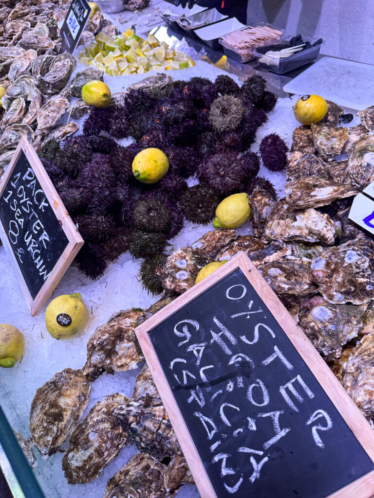 Weekend Travel Barcelona. Fresh Oysters. Mercado de La Boqueria.