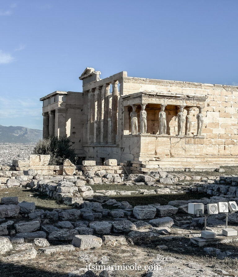 The Erechtheion In Athens with the Statue of Athena and Poseidon.